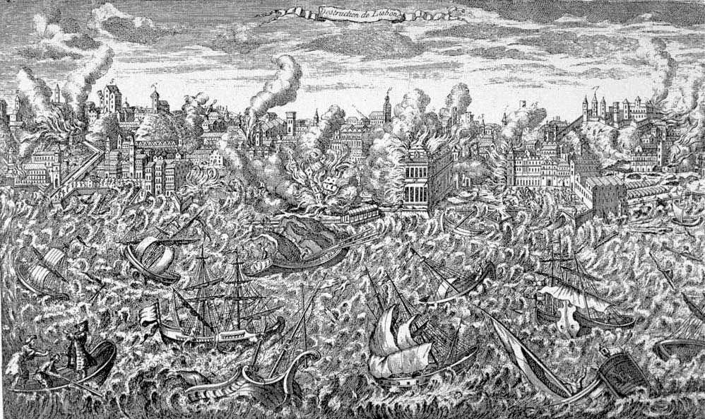 Engraving of Lisbon in 1755